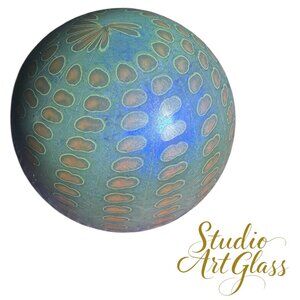 VTG Studio Art Glass Hand~Blown Iridescent Orb Sphere Highly Collectible Gift